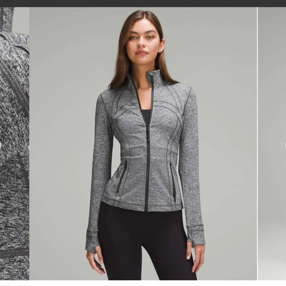 lululemon athletica Heathered Gray Full-Zip Training Jacket Size 8 Great cond